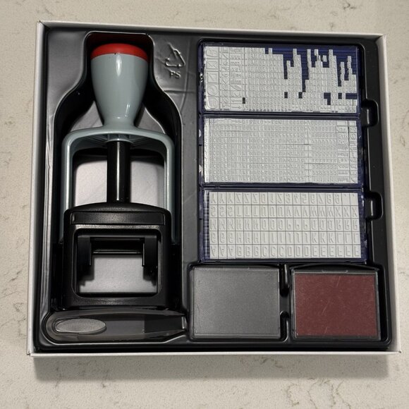 2000 Plus Heavy Duty Custom Print Kit Stamp Address Black & Red Ink Pads - Picture 4 of 8